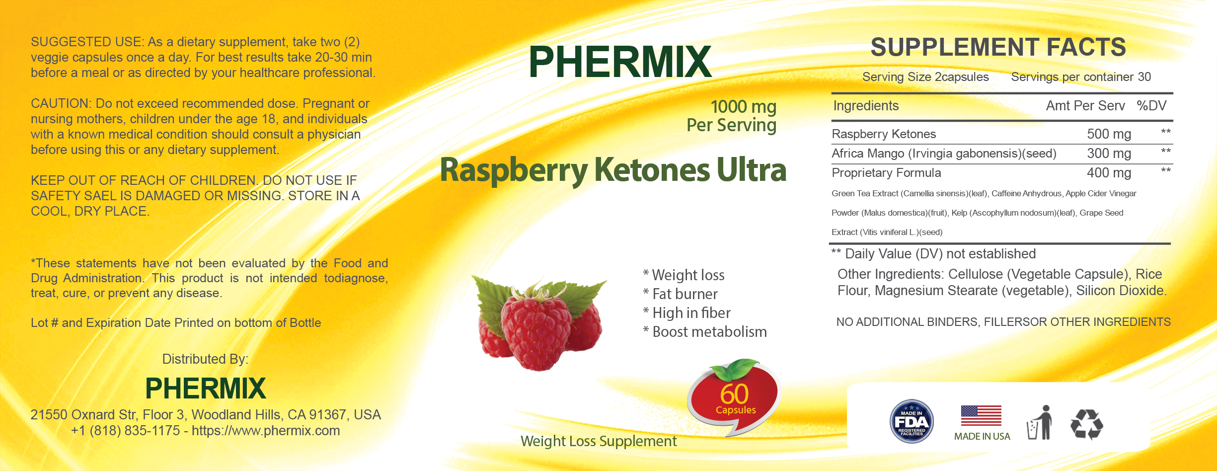 Raspberry Ketones Ultra Phermix